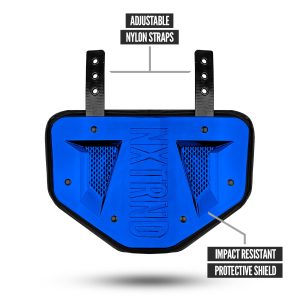 B-PLATE® Football Back Plate Chrome Blue