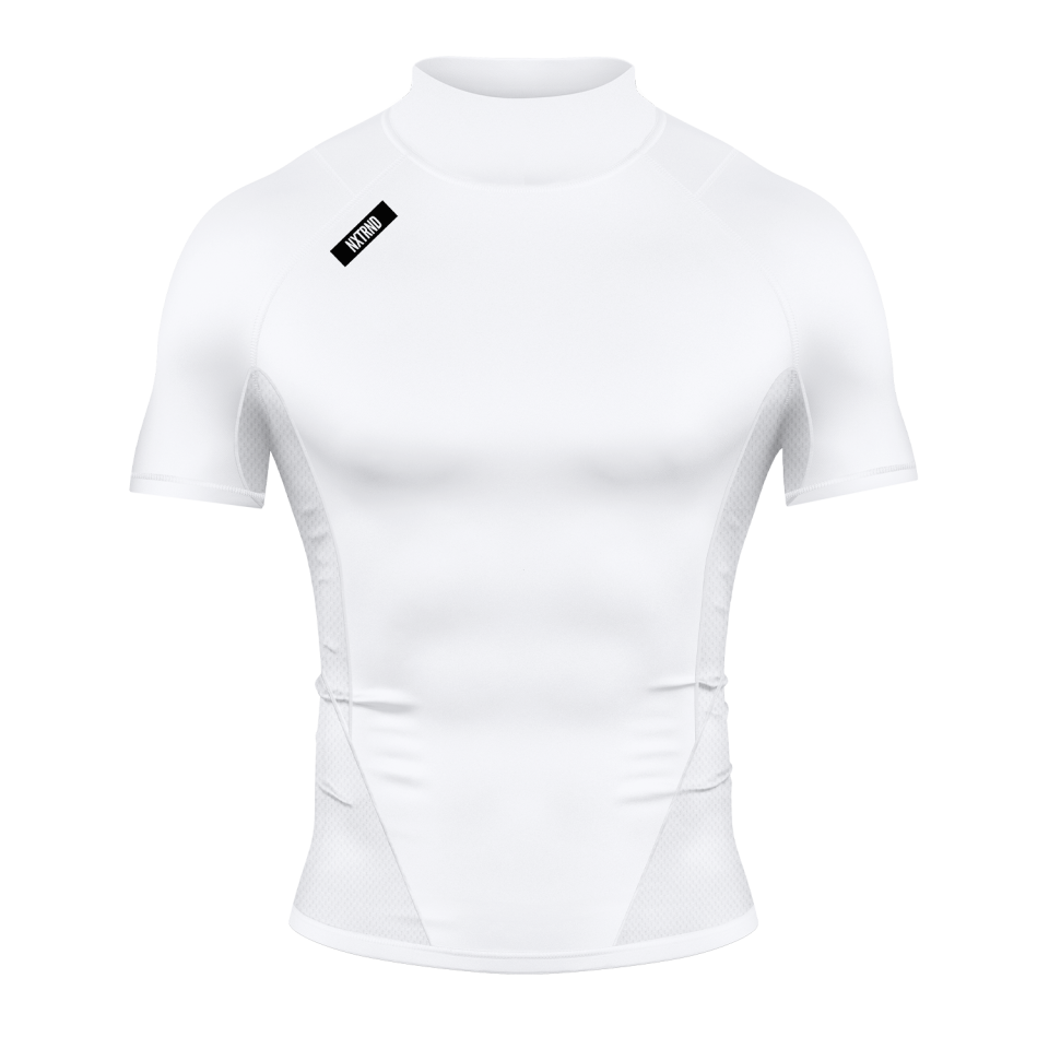 Nxtrnd Core Turtleneck Compression Short Sleeve White