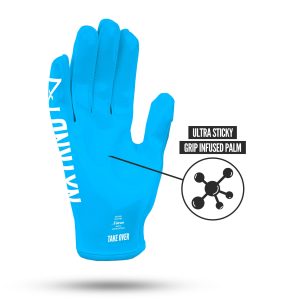 G1® Youth Football Gloves Neon Blue