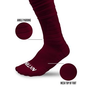 XTD® Scrunch Football Socks Maroon