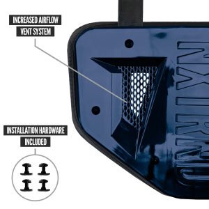 B-PLATE® Football Back Plate Chrome Navy Blue