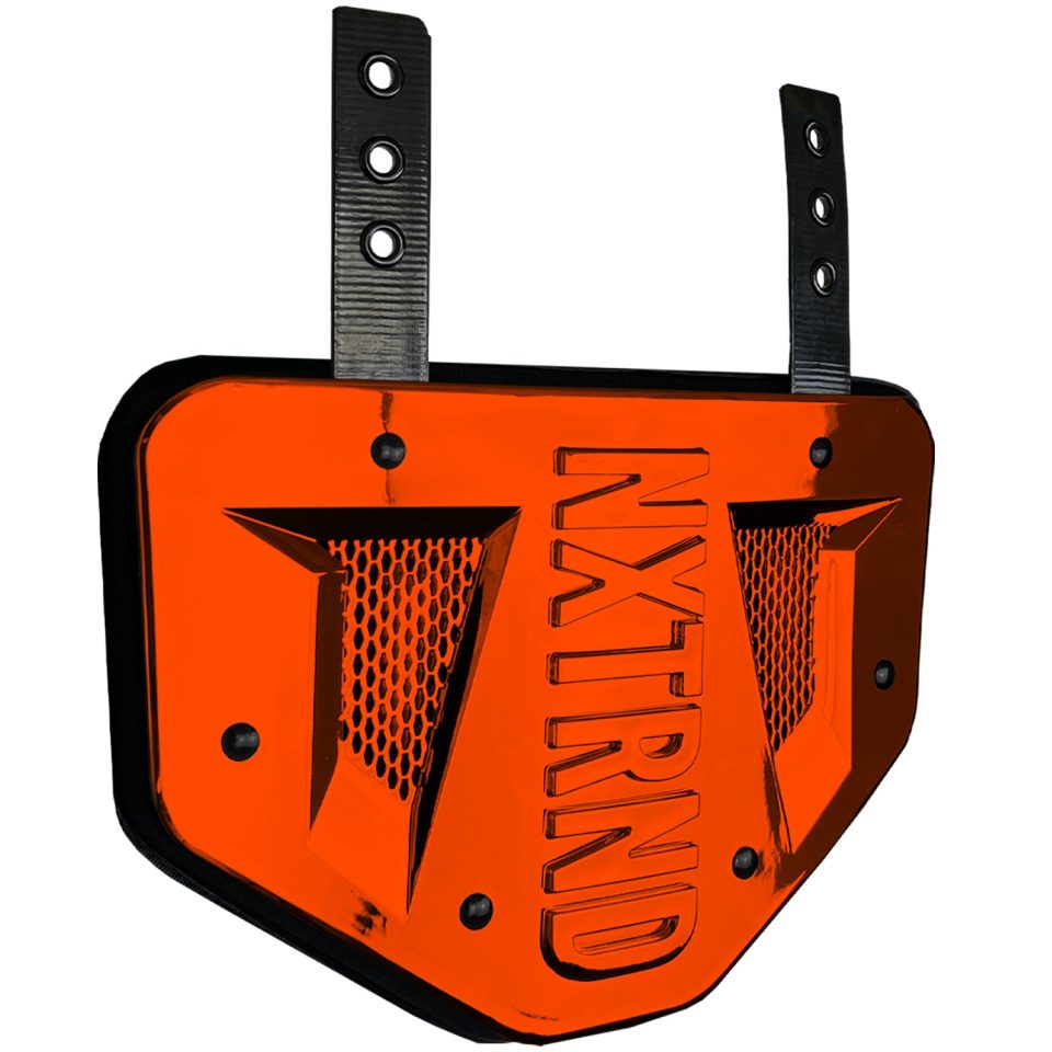 B-PLATE® Football Back Plate Chrome Orange